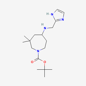 molecular formula C17H30N4O2 B7116188 tert-butyl 5-(1H-imidazol-2-ylmethylamino)-3,3-dimethylazepane-1-carboxylate 