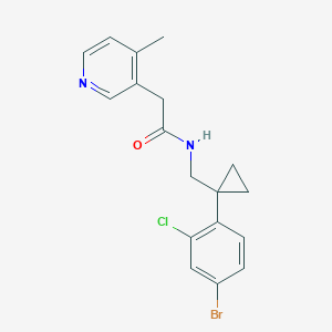 molecular formula C18H18BrClN2O B7116215 N-[[1-(4-bromo-2-chlorophenyl)cyclopropyl]methyl]-2-(4-methylpyridin-3-yl)acetamide 
