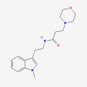 molecular formula C18H25N3O2 B7116258 N-[2-(1-methylindol-3-yl)ethyl]-3-morpholin-4-ylpropanamide 
