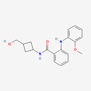 molecular formula C19H22N2O3 B7116310 N-[3-(hydroxymethyl)cyclobutyl]-2-(2-methoxyanilino)benzamide 