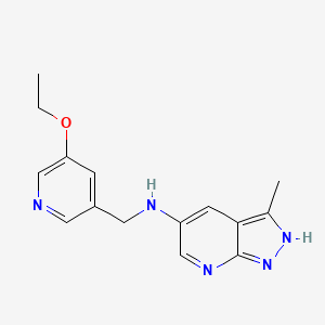 molecular formula C15H17N5O B7116717 N-[(5-ethoxypyridin-3-yl)methyl]-3-methyl-2H-pyrazolo[3,4-b]pyridin-5-amine 
