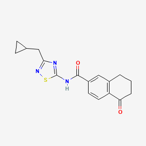 molecular formula C17H17N3O2S B7116725 N-[3-(cyclopropylmethyl)-1,2,4-thiadiazol-5-yl]-5-oxo-7,8-dihydro-6H-naphthalene-2-carboxamide 