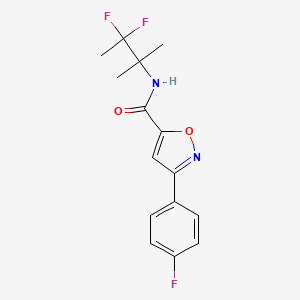 molecular formula C15H15F3N2O2 B7116778 N-(3,3-difluoro-2-methylbutan-2-yl)-3-(4-fluorophenyl)-1,2-oxazole-5-carboxamide 