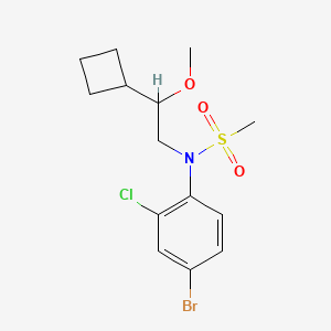 molecular formula C14H19BrClNO3S B7116935 N-(4-bromo-2-chlorophenyl)-N-(2-cyclobutyl-2-methoxyethyl)methanesulfonamide 