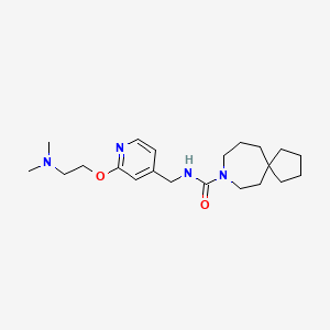 molecular formula C21H34N4O2 B7117033 N-[[2-[2-(dimethylamino)ethoxy]pyridin-4-yl]methyl]-8-azaspiro[4.6]undecane-8-carboxamide 
