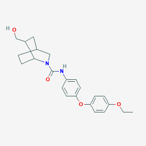 molecular formula C23H28N2O4 B7117050 N-[4-(4-ethoxyphenoxy)phenyl]-6-(hydroxymethyl)-2-azabicyclo[2.2.2]octane-2-carboxamide 