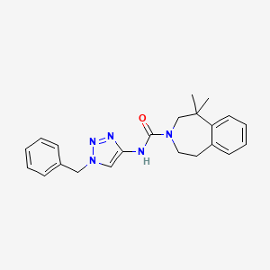 molecular formula C22H25N5O B7117172 N-(1-benzyltriazol-4-yl)-5,5-dimethyl-2,4-dihydro-1H-3-benzazepine-3-carboxamide 