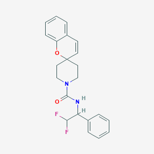 molecular formula C22H22F2N2O2 B7117207 N-(2,2-difluoro-1-phenylethyl)spiro[chromene-2,4'-piperidine]-1'-carboxamide 