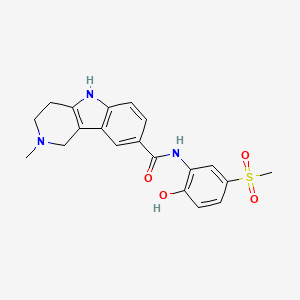molecular formula C20H21N3O4S B7117488 N-(2-hydroxy-5-methylsulfonylphenyl)-2-methyl-1,3,4,5-tetrahydropyrido[4,3-b]indole-8-carboxamide 