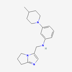 molecular formula C19H26N4 B7117638 N-(6,7-dihydro-5H-pyrrolo[1,2-a]imidazol-3-ylmethyl)-3-(4-methylpiperidin-1-yl)aniline 