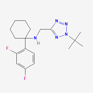 molecular formula C18H25F2N5 B7117653 N-[(2-tert-butyltetrazol-5-yl)methyl]-1-(2,4-difluorophenyl)cyclohexan-1-amine 