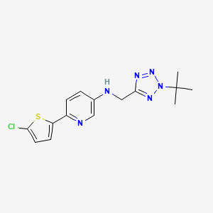 molecular formula C15H17ClN6S B7117693 N-[(2-tert-butyltetrazol-5-yl)methyl]-6-(5-chlorothiophen-2-yl)pyridin-3-amine 