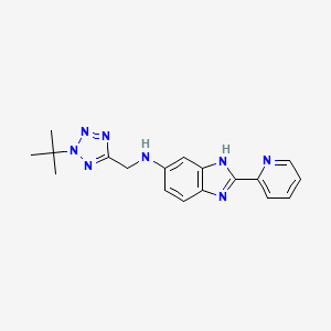 molecular formula C18H20N8 B7117701 N-[(2-tert-butyltetrazol-5-yl)methyl]-2-pyridin-2-yl-3H-benzimidazol-5-amine 