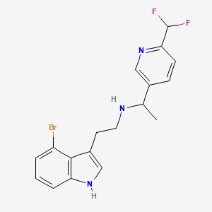 molecular formula C18H18BrF2N3 B7117747 N-[2-(4-bromo-1H-indol-3-yl)ethyl]-1-[6-(difluoromethyl)pyridin-3-yl]ethanamine 