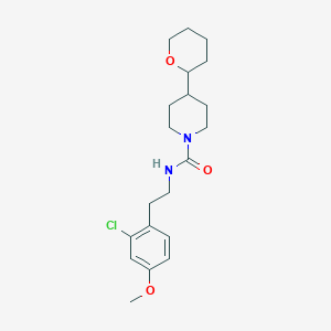 molecular formula C20H29ClN2O3 B7118795 N-[2-(2-chloro-4-methoxyphenyl)ethyl]-4-(oxan-2-yl)piperidine-1-carboxamide 