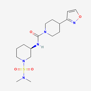 molecular formula C16H27N5O4S B7118878 N-[(3R)-1-(dimethylsulfamoyl)piperidin-3-yl]-4-(1,2-oxazol-3-yl)piperidine-1-carboxamide 