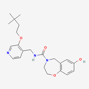 molecular formula C22H29N3O4 B7118884 N-[[3-(3,3-dimethylbutoxy)pyridin-4-yl]methyl]-7-hydroxy-3,5-dihydro-2H-1,4-benzoxazepine-4-carboxamide 