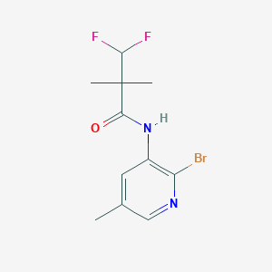 molecular formula C11H13BrF2N2O B7118913 N-(2-bromo-5-methylpyridin-3-yl)-3,3-difluoro-2,2-dimethylpropanamide 