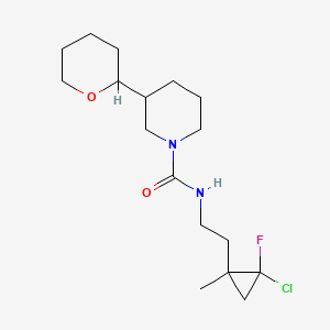 molecular formula C17H28ClFN2O2 B7118915 N-[2-(2-chloro-2-fluoro-1-methylcyclopropyl)ethyl]-3-(oxan-2-yl)piperidine-1-carboxamide 