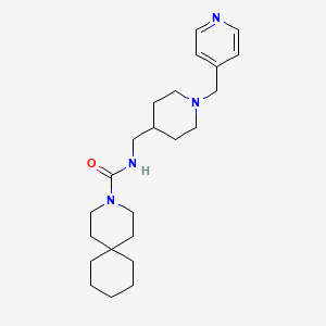 molecular formula C23H36N4O B7118931 N-[[1-(pyridin-4-ylmethyl)piperidin-4-yl]methyl]-3-azaspiro[5.5]undecane-3-carboxamide 
