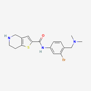 molecular formula C17H20BrN3OS B7119012 N-[3-bromo-4-[(dimethylamino)methyl]phenyl]-4,5,6,7-tetrahydrothieno[3,2-c]pyridine-2-carboxamide 