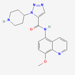 molecular formula C18H20N6O2 B7119015 N-(8-methoxyquinolin-5-yl)-3-piperidin-4-yltriazole-4-carboxamide 