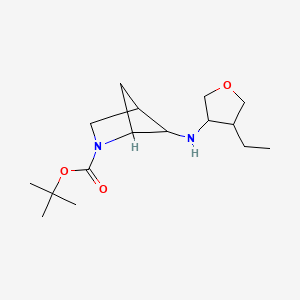 molecular formula C16H28N2O3 B7119376 Tert-butyl 5-[(4-ethyloxolan-3-yl)amino]-2-azabicyclo[2.1.1]hexane-2-carboxylate 