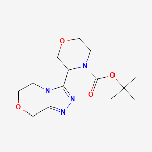 molecular formula C14H22N4O4 B7119399 tert-butyl 3-(6,8-dihydro-5H-[1,2,4]triazolo[3,4-c][1,4]oxazin-3-yl)morpholine-4-carboxylate 