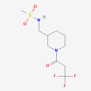 molecular formula C10H17F3N2O3S B7119880 N-[[1-(3,3,3-trifluoropropanoyl)piperidin-3-yl]methyl]methanesulfonamide 