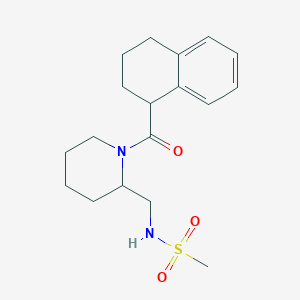 molecular formula C18H26N2O3S B7119902 N-[[1-(1,2,3,4-tetrahydronaphthalene-1-carbonyl)piperidin-2-yl]methyl]methanesulfonamide 