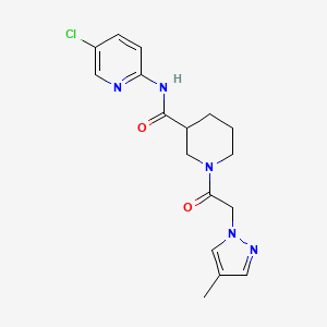 molecular formula C17H20ClN5O2 B7119965 N-(5-chloropyridin-2-yl)-1-[2-(4-methylpyrazol-1-yl)acetyl]piperidine-3-carboxamide 
