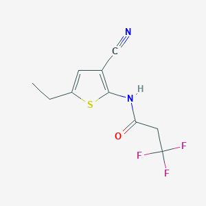 molecular formula C10H9F3N2OS B7119997 N-(3-cyano-5-ethylthiophen-2-yl)-3,3,3-trifluoropropanamide 