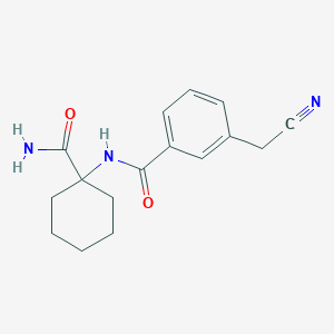 molecular formula C16H19N3O2 B7120042 N-(1-carbamoylcyclohexyl)-3-(cyanomethyl)benzamide 