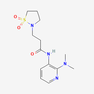 molecular formula C13H20N4O3S B7120047 N-[2-(dimethylamino)pyridin-3-yl]-3-(1,1-dioxo-1,2-thiazolidin-2-yl)propanamide 