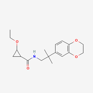 molecular formula C18H25NO4 B7120097 N-[2-(2,3-dihydro-1,4-benzodioxin-6-yl)-2-methylpropyl]-2-ethoxycyclopropane-1-carboxamide 