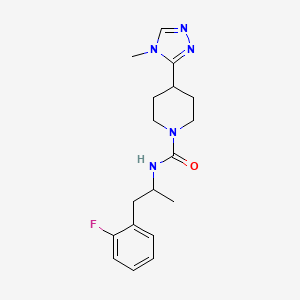molecular formula C18H24FN5O B7120155 N-[1-(2-fluorophenyl)propan-2-yl]-4-(4-methyl-1,2,4-triazol-3-yl)piperidine-1-carboxamide 