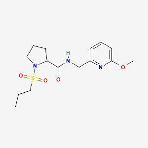 molecular formula C15H23N3O4S B7120165 N-[(6-methoxypyridin-2-yl)methyl]-1-propylsulfonylpyrrolidine-2-carboxamide 