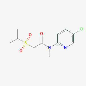 molecular formula C11H15ClN2O3S B7120295 N-(5-chloropyridin-2-yl)-N-methyl-2-propan-2-ylsulfonylacetamide 