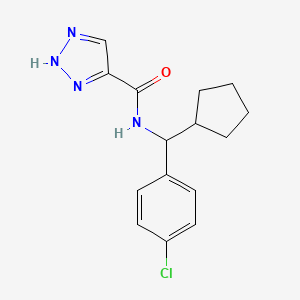 molecular formula C15H17ClN4O B7120359 N-[(4-chlorophenyl)-cyclopentylmethyl]-2H-triazole-4-carboxamide 