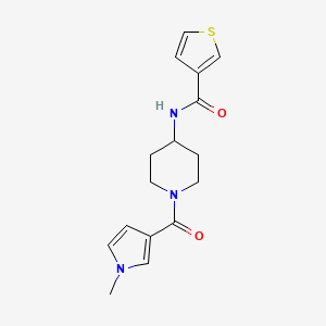 molecular formula C16H19N3O2S B7120374 N-[1-(1-methylpyrrole-3-carbonyl)piperidin-4-yl]thiophene-3-carboxamide 