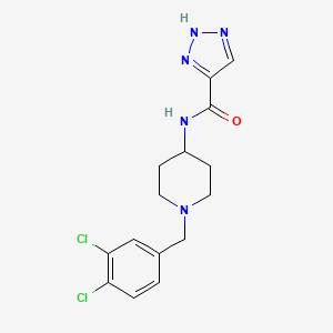 molecular formula C15H17Cl2N5O B7120482 N-[1-[(3,4-dichlorophenyl)methyl]piperidin-4-yl]-2H-triazole-4-carboxamide 