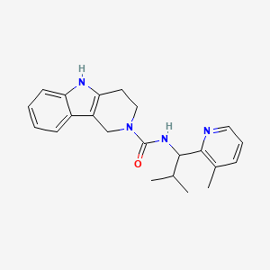 molecular formula C22H26N4O B7120543 N-[2-methyl-1-(3-methylpyridin-2-yl)propyl]-1,3,4,5-tetrahydropyrido[4,3-b]indole-2-carboxamide 