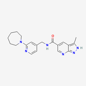 molecular formula C20H24N6O B7120546 N-[[2-(azepan-1-yl)pyridin-4-yl]methyl]-3-methyl-2H-pyrazolo[3,4-b]pyridine-5-carboxamide 