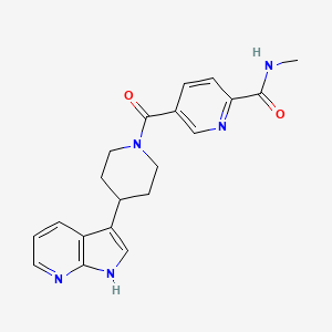 molecular formula C20H21N5O2 B7120553 N-methyl-5-[4-(1H-pyrrolo[2,3-b]pyridin-3-yl)piperidine-1-carbonyl]pyridine-2-carboxamide 
