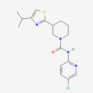 molecular formula C17H21ClN4OS B7120592 N-(5-chloropyridin-2-yl)-3-(4-propan-2-yl-1,3-thiazol-2-yl)piperidine-1-carboxamide 