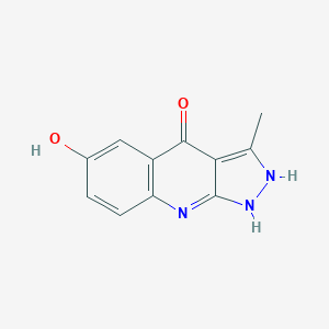 molecular formula C11H9N3O2 B071207 1H-Pyrazolo[3,4-b]quinoline-4,6-diol, 3-methyl-(9CI) CAS No. 173191-72-5
