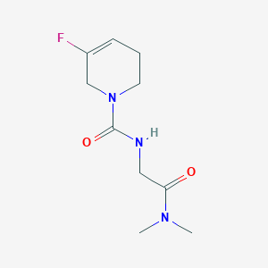 molecular formula C10H16FN3O2 B7120755 N-[2-(dimethylamino)-2-oxoethyl]-5-fluoro-3,6-dihydro-2H-pyridine-1-carboxamide 