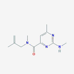 molecular formula C12H18N4O B7120831 N,6-dimethyl-2-(methylamino)-N-(2-methylprop-2-enyl)pyrimidine-4-carboxamide 