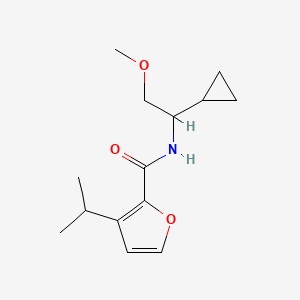 molecular formula C14H21NO3 B7120870 N-(1-cyclopropyl-2-methoxyethyl)-3-propan-2-ylfuran-2-carboxamide 