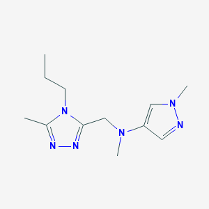 molecular formula C12H20N6 B7120885 N,1-dimethyl-N-[(5-methyl-4-propyl-1,2,4-triazol-3-yl)methyl]pyrazol-4-amine 